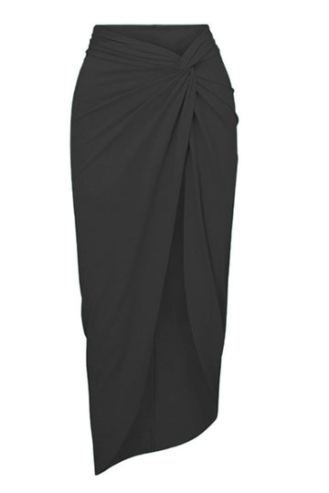 Maillot de bain de plage une pièce noir découpé